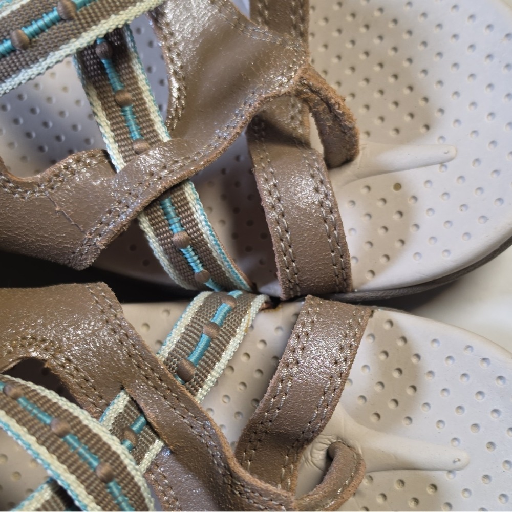 Skechers Women's Brown/Beige/Blue Strappy Sport Sandals US 9 Hook & Loop Casual - Picture 6 of 6